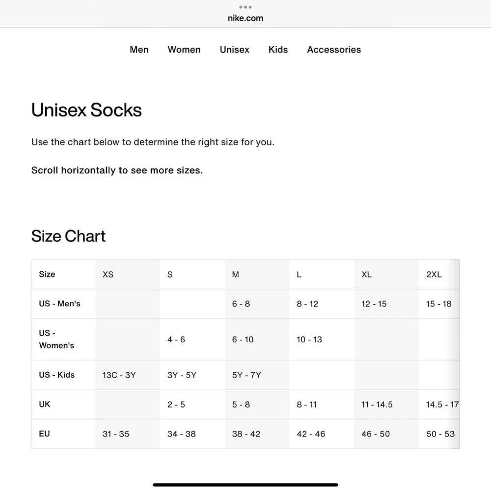NIKE Men's Black Training Crew Socks Size Medium 6-8